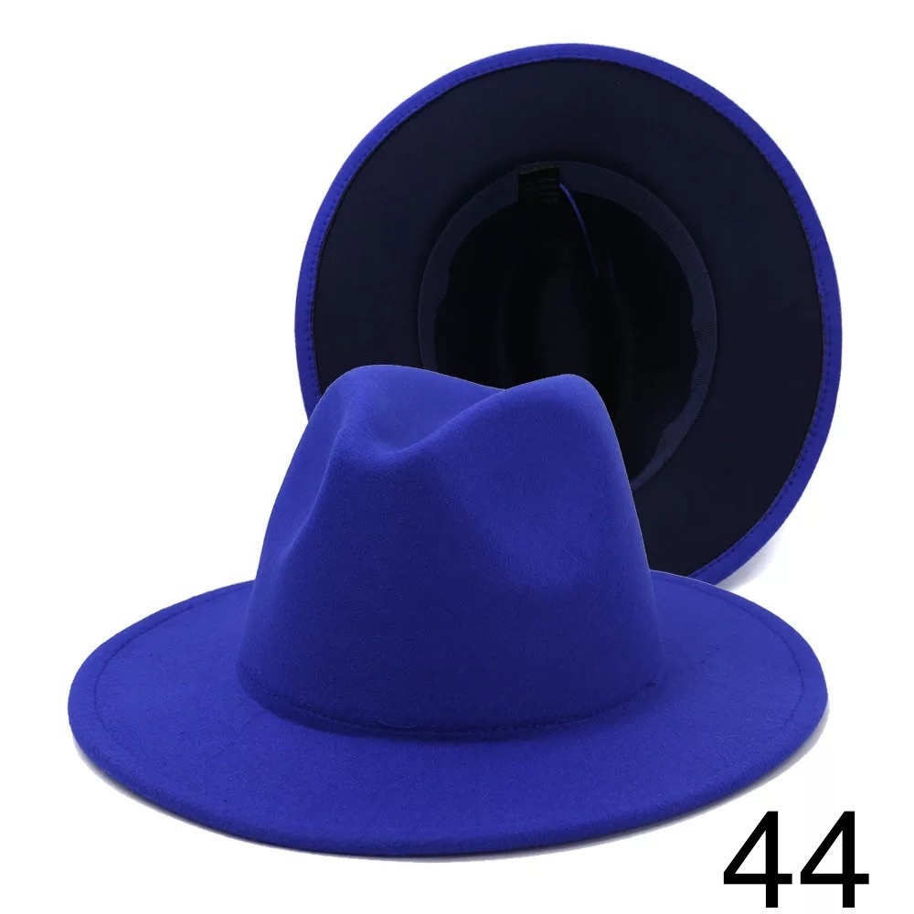 Fedora Wide No Trim Firm Wide Brim Vegan Wool Hat